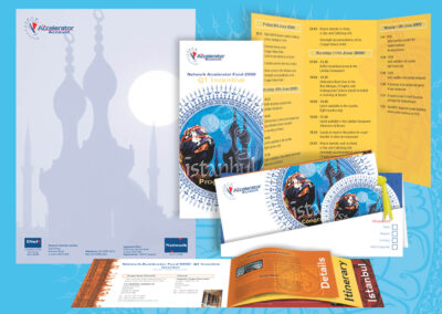 Corporate Event support including; Registration Websites, Event Logos, Stand Design and Production, Roller Banners, Invitations, Delegate Packs, Agendas, Speaker Support, Menus